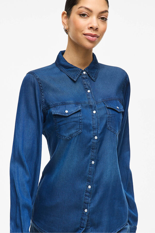 Vila Camisa vaquera manga larga Azul