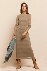 Slowlove Vestido estructura rústica Kaki