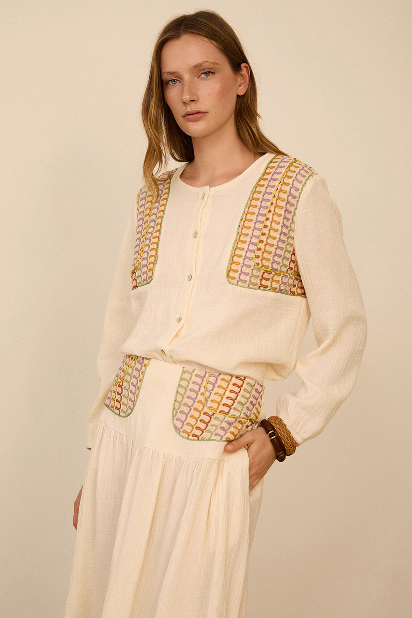 Meisie Blusa bimateria con pa&ntilde;uelo