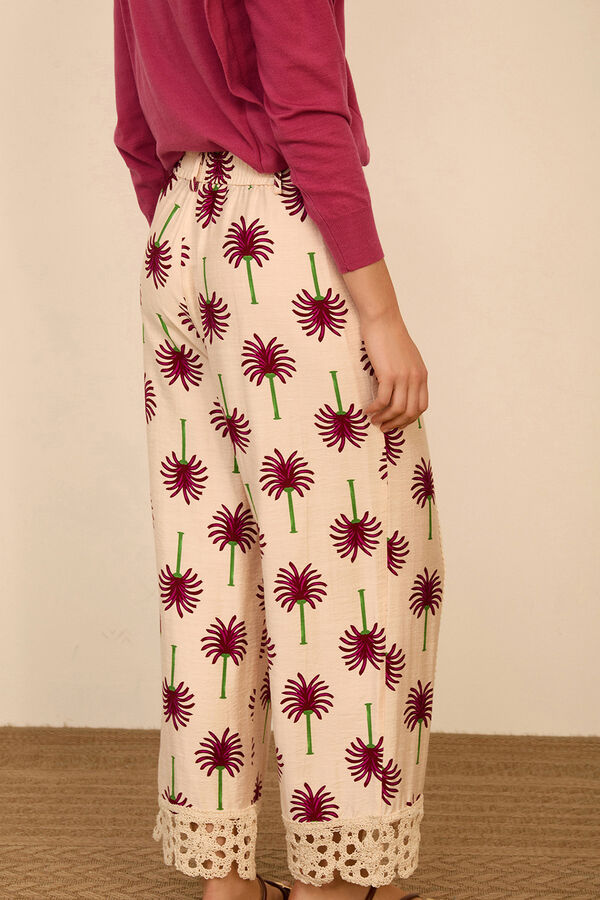 Meisie Pantal&oacute;n cropped estampado Estampado blanco