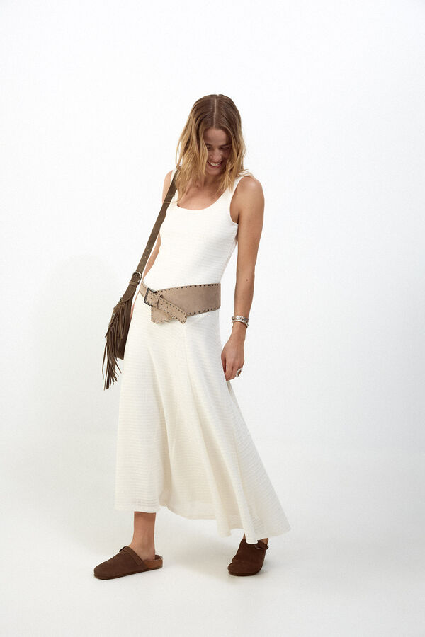 Slowlove Vestido tirantes estructura Marfil