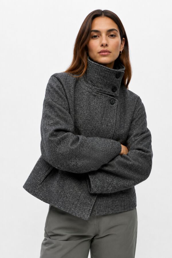 Object Chaqueta fieltro cruzada Gris oscuro
