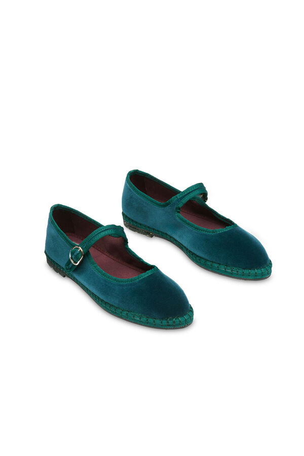 Flabelus Mery Jane de terciopelo Verde oscuro