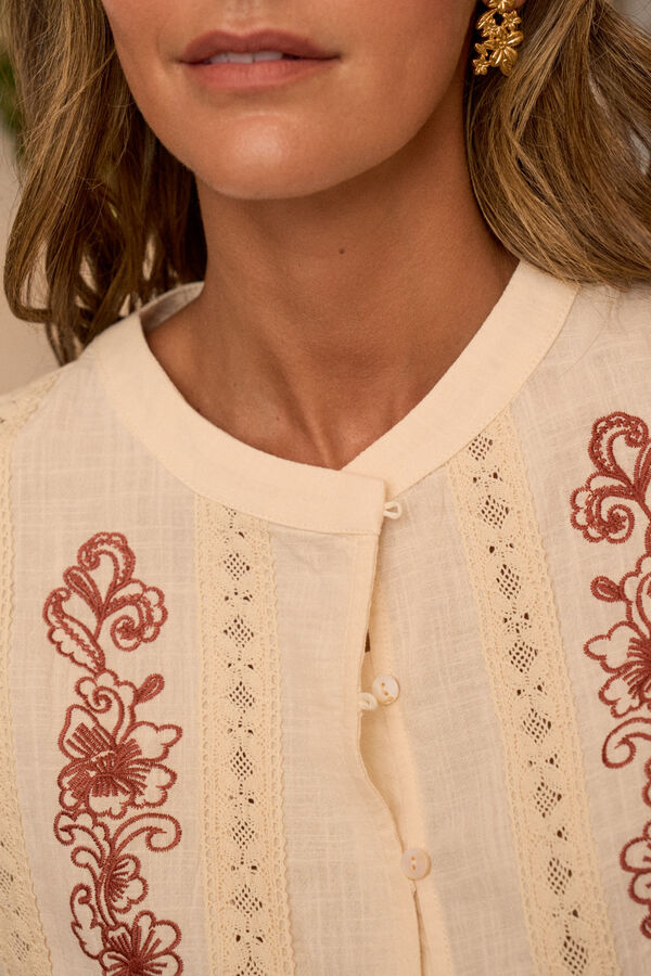 Pol&iacute;n Et Moi Blusa bordado Melisenda Beige