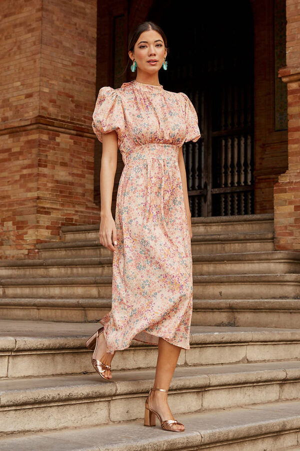 Pol&iacute;n Et Moi Vestido midi Teresa salmon Rosa