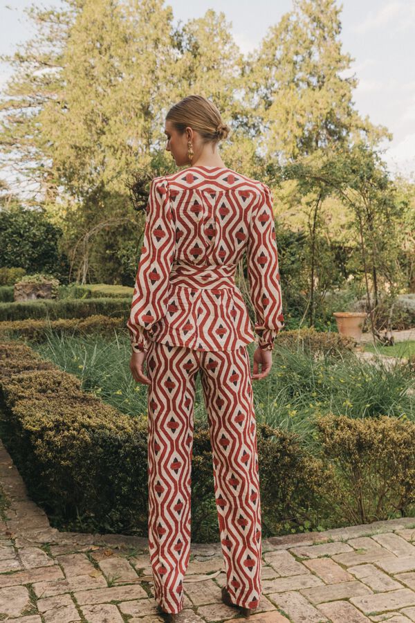 Cherubina Pantal&oacute;n Normanda Estampado naranja