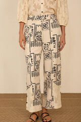 Meisie Pantal&oacute;n estampado bimateria Estampado blanco