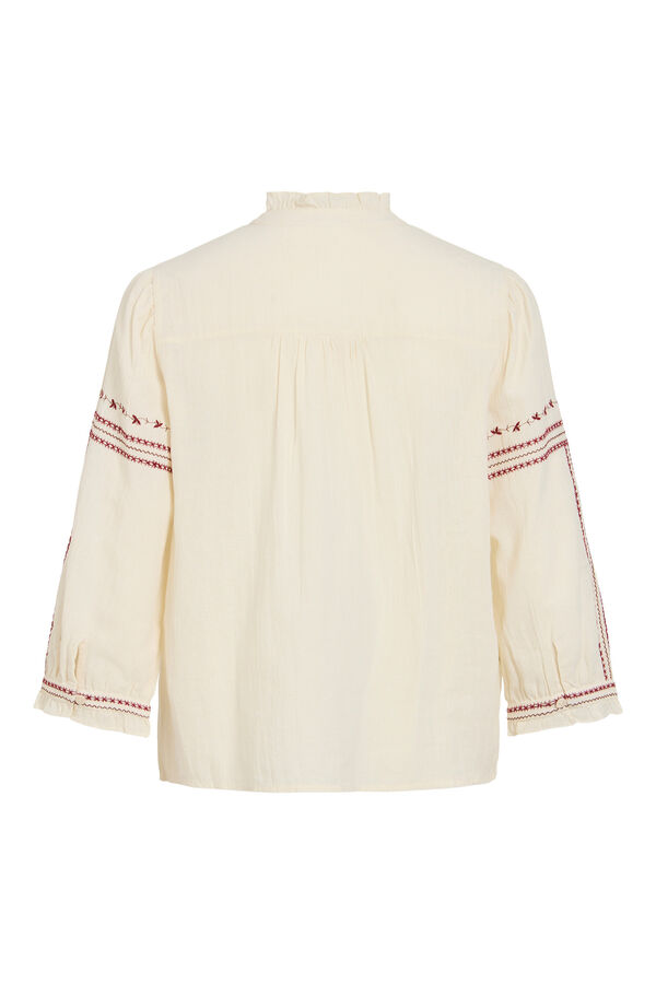 Vila Blusa bordada Beige