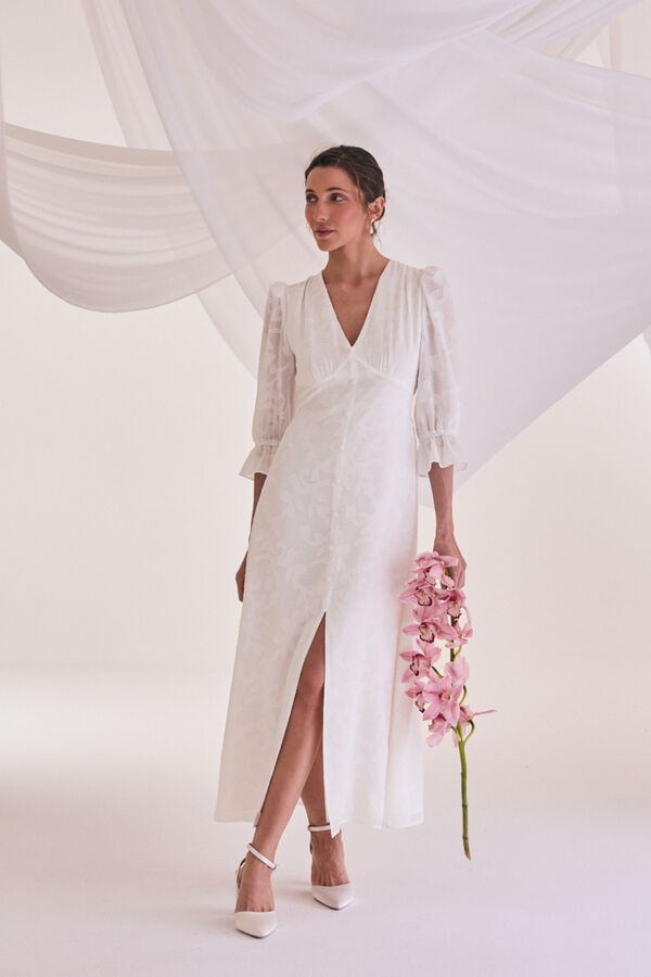 Pol&iacute;n Et Moi Vestido novia Liso Blanco