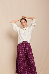 Slowlove Jersey perlado pico Marfil