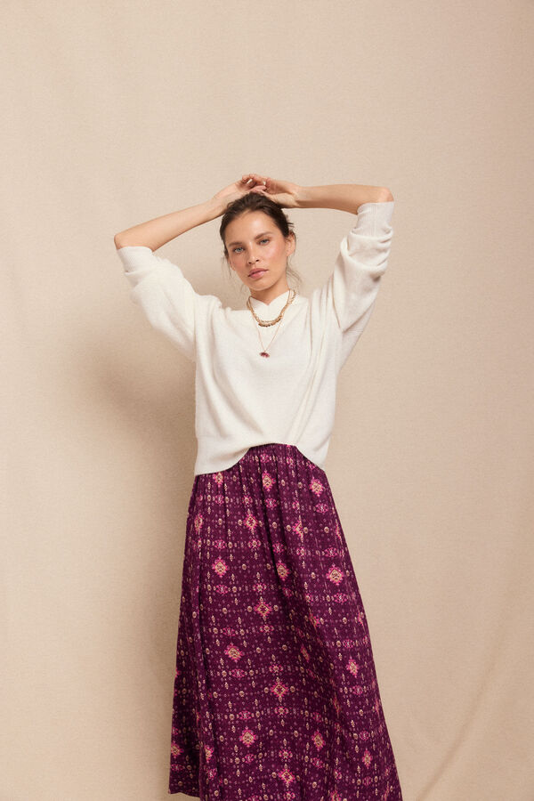 Slowlove Jersey perlado pico Marfil