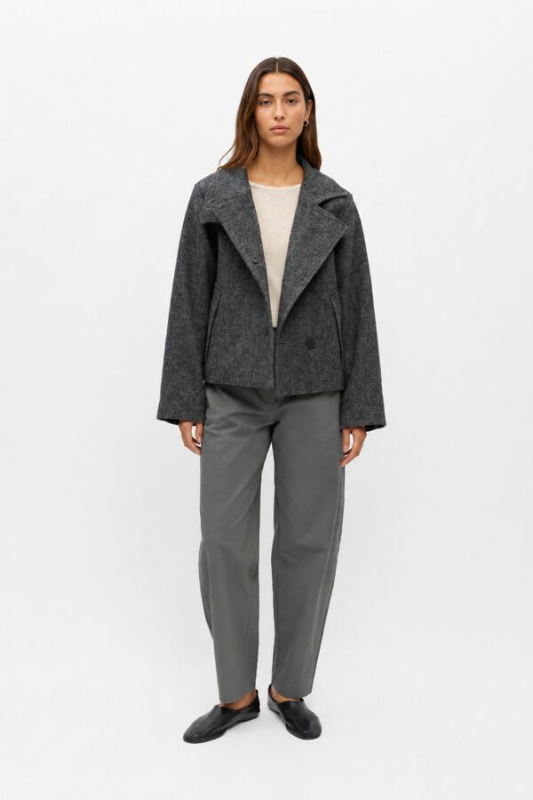 Object Chaqueta fieltro cruzada Gris oscuro