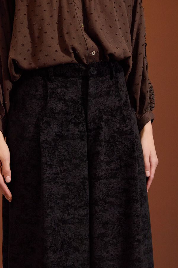 Meisie Pantalones holgados de terciopelo Negro