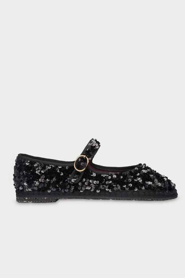 Flabelus Mercedita con lentejuelas Negro