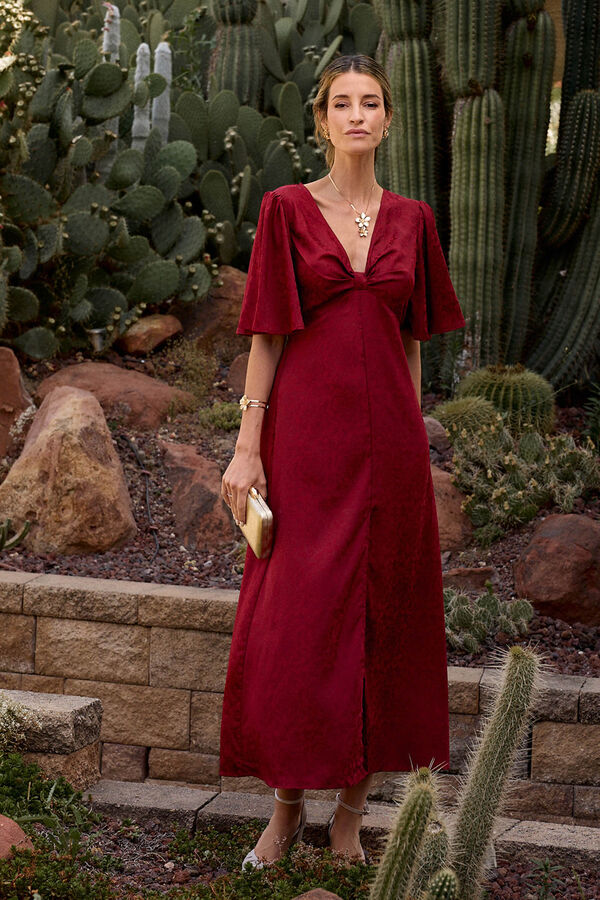 Polín Et Moi Vestido largo estampado Rojo