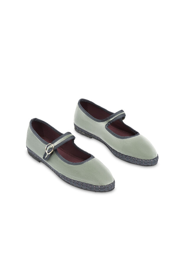 Flabelus Mery Jane de terciopelo Kaki
