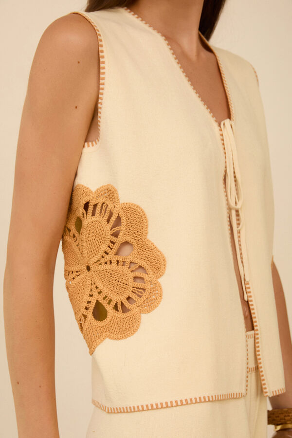 Meisie Chaleco de punto Beige