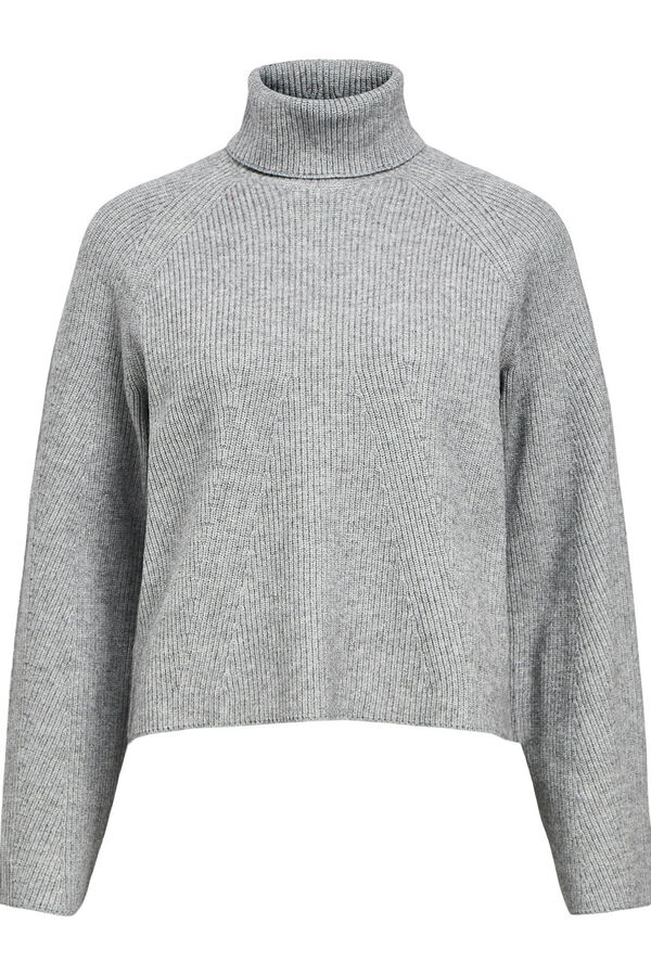 Object Jersey canal&eacute; cuello vuelto Gris