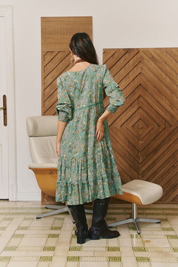 Jaase Vestido midi Monday Estampado verde