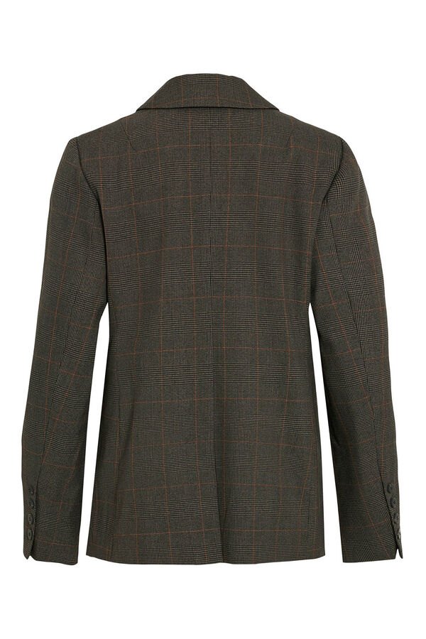 Vila Americana blazer de cuadros Marr&oacute;n