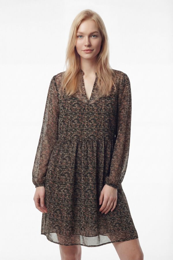 Vila Vestido corto de gasa Negro