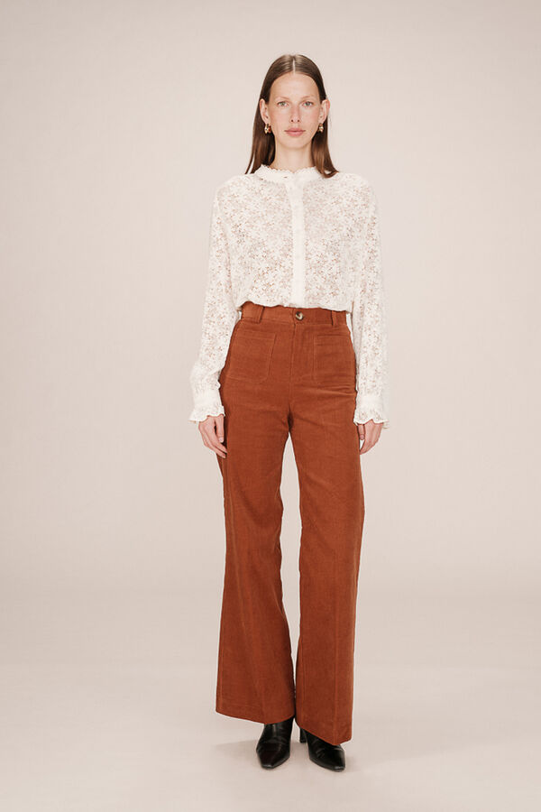 Grace & Mila Pantal&oacute;n de pana Naranja