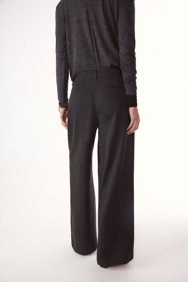 Slowlove Pantal&oacute;n pinzas recto Gris oscuro