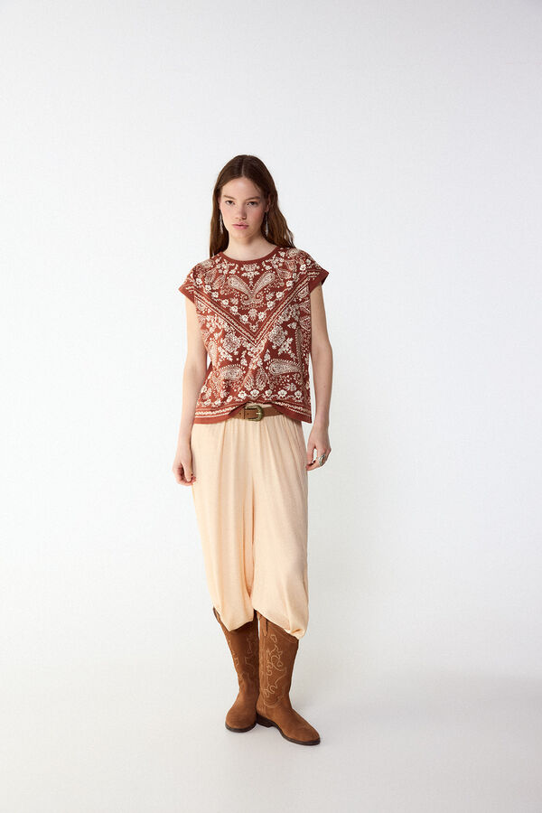 Slowlove Camiseta estampado bandana Estampado granate