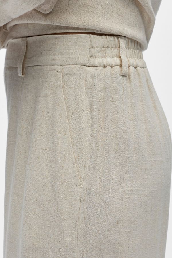 Object Pantal&oacute;n culotte lino Beige