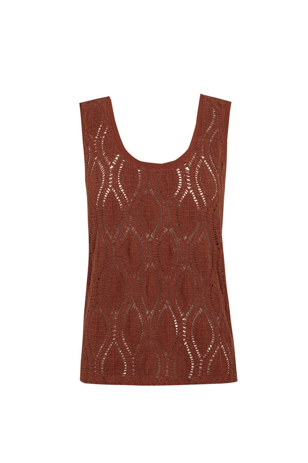 Slowlove Top tirantes crochet Marr&oacute;n