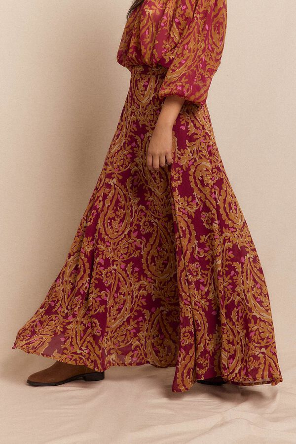 Slowlove Falda capa midi estampada Estampado rojo