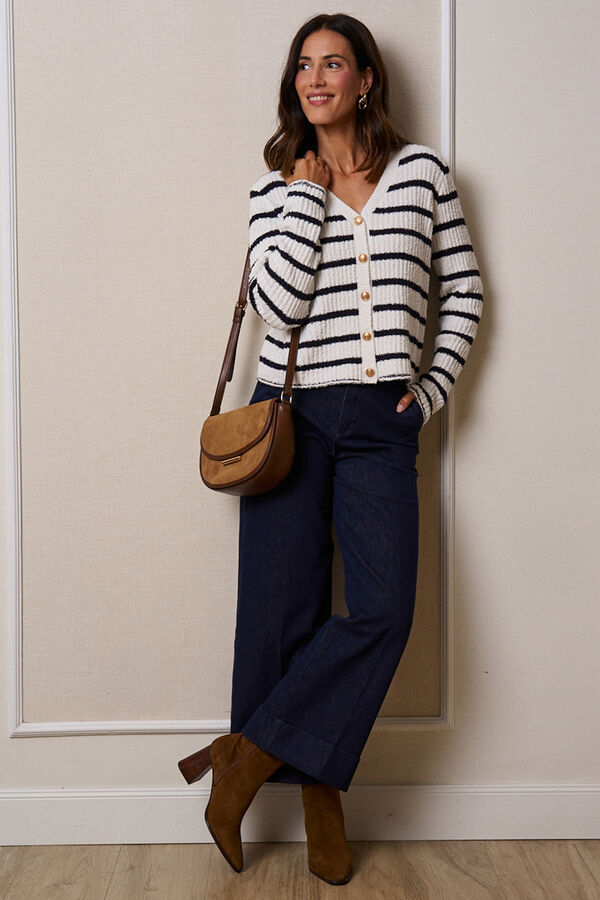 Pol&iacute;n Et Moi C&aacute;rdigan rayas Amelia Estampado blanco