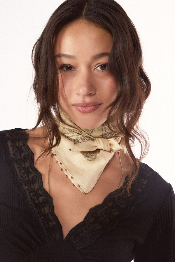 Slowlove Top estrucutura detalle blonda Negro