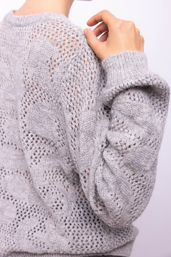 Object Jersey punto calado Gris