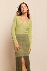 Slowlove Vestido punto canalé degradado Verde