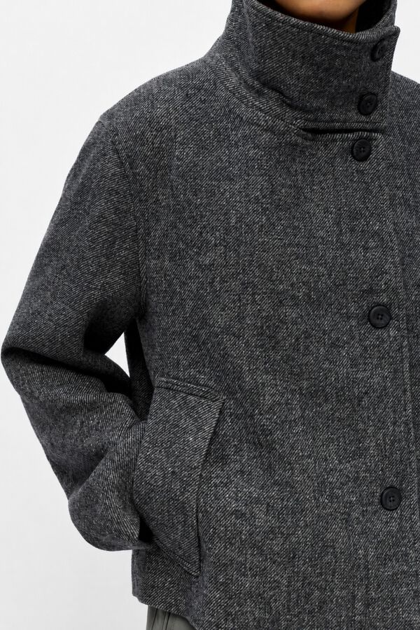 Object Chaqueta fieltro cruzada Gris oscuro
