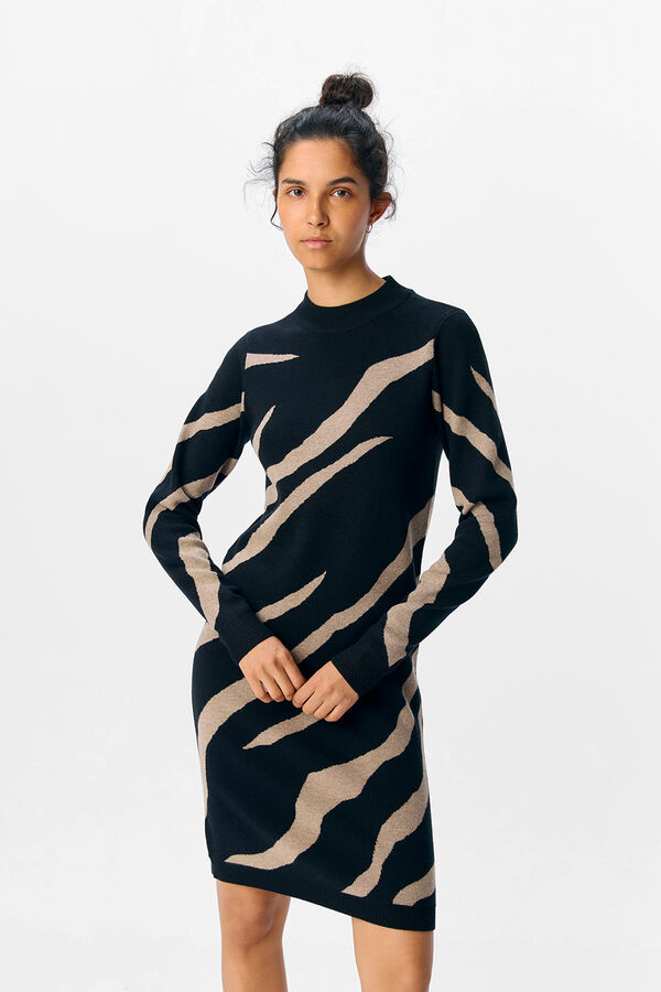 Object Vestido punto estampado Multicolor