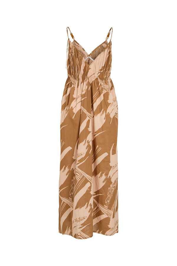 Vila Vestido largo estampado Beige