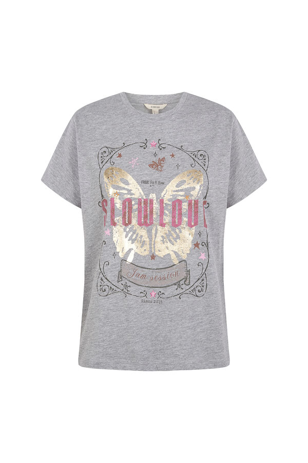 Slowlove Camiseta slowlove mariposa Gris