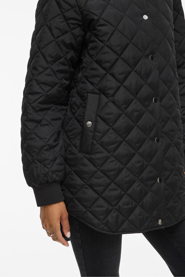 Vila Abrigo acolchado guateado con capucha Negro