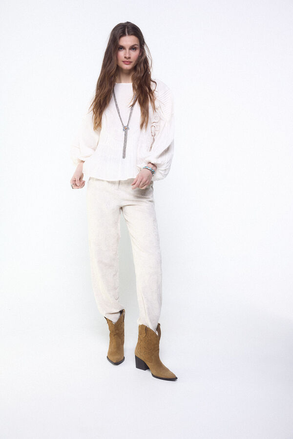 Slowlove Blusa bordada Marfil