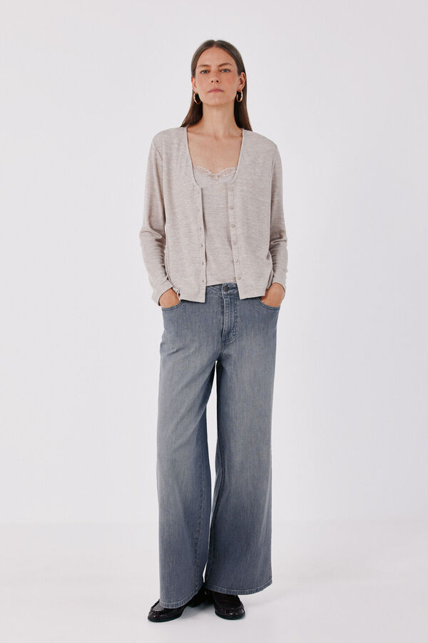 Cortefiel Jeans Wide Leg Gris oscuro