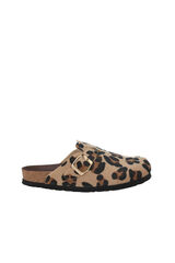 Genuins Zueco animal print Estampado marr&oacute;n
