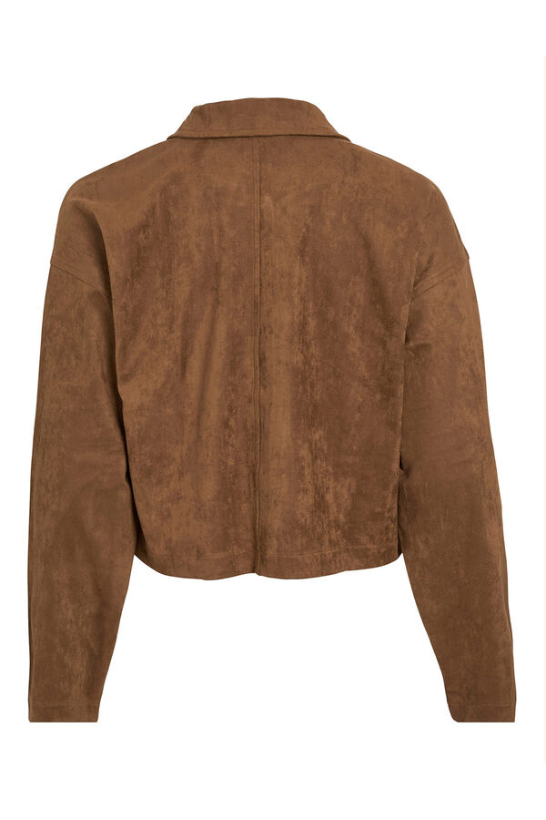 Vila Chaqueta antelina abotonada Marr&oacute;n