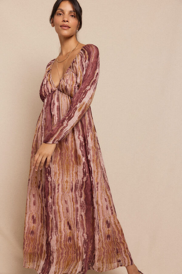 Slowlove Vestido estampado frunces Multicolor