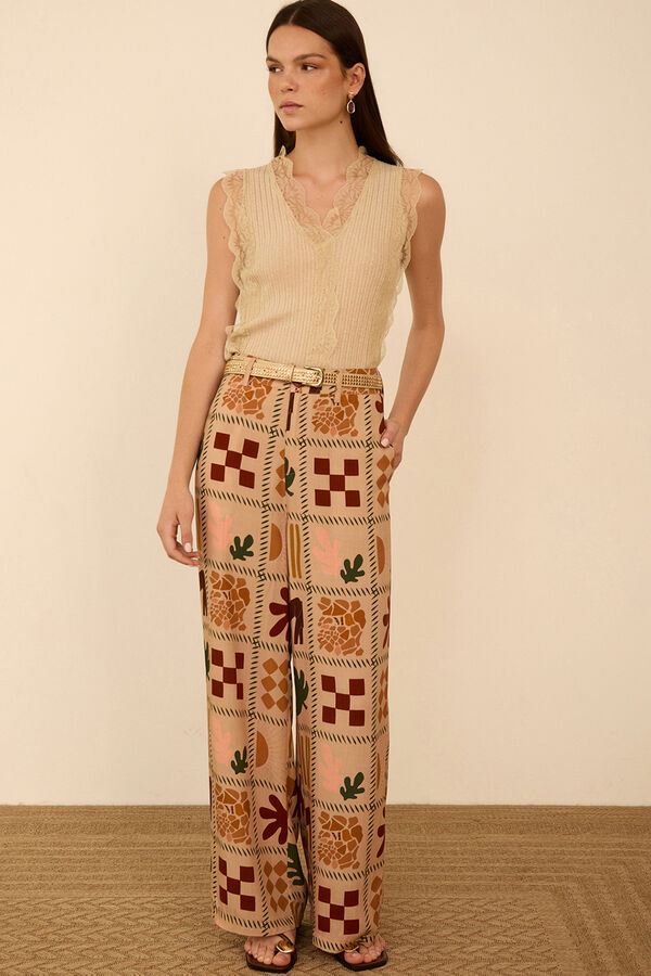 Meisie Pantal&oacute;n largo fluido Beige