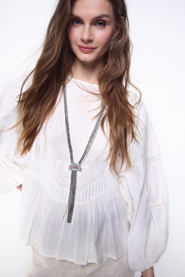 Slowlove Blusa bordada Marfil