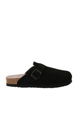 Genuins Zueco de piel serraje Negro