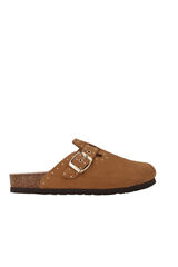 Genuins Zueco de piel serraje Camel