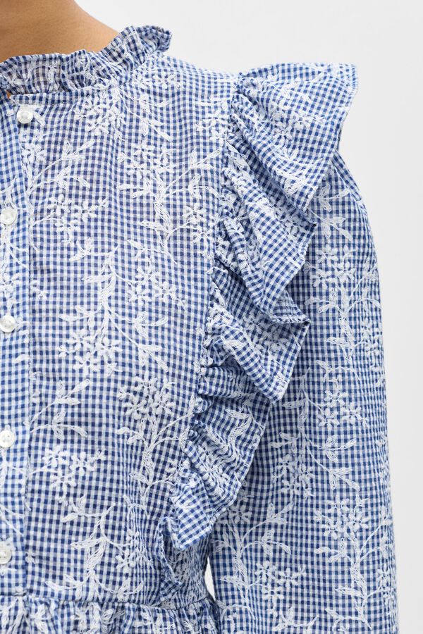 Object Blusa estampada volantes Azul marino
